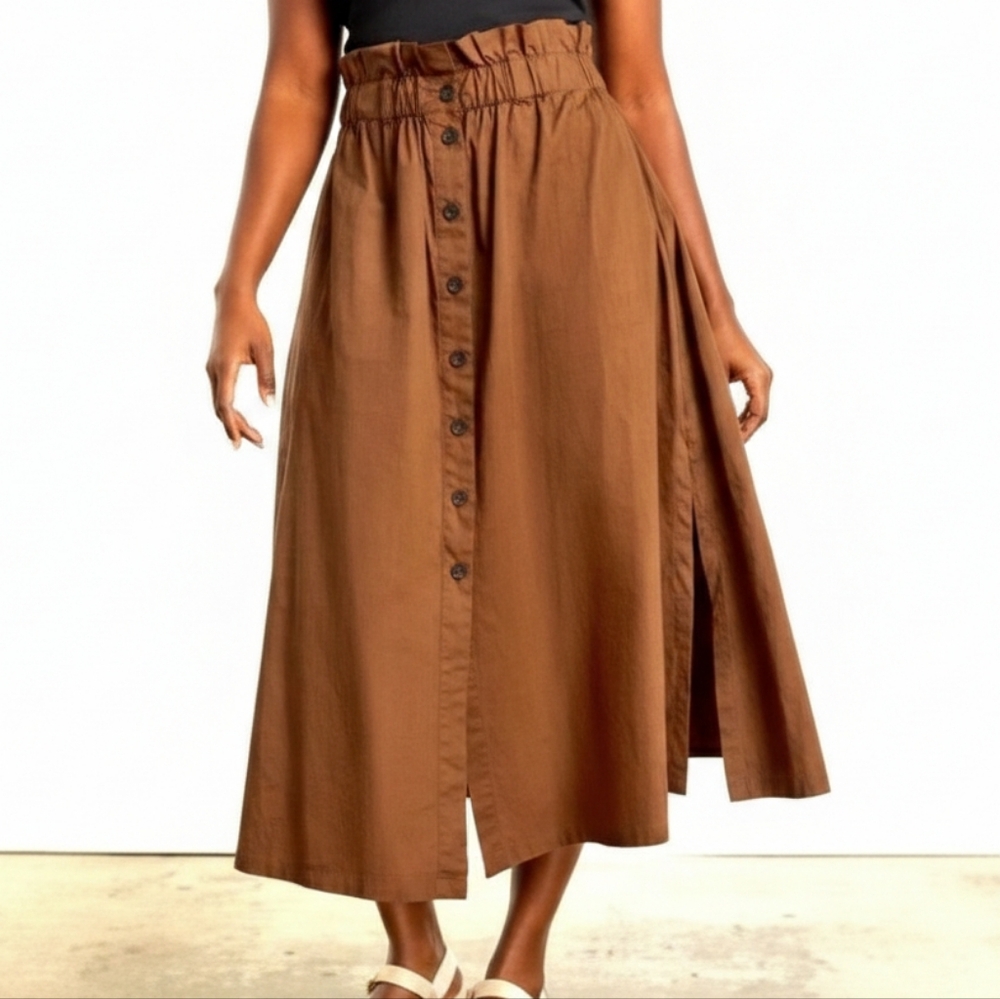 EVERLANE The Easy Button Down Skirt In Espresso
